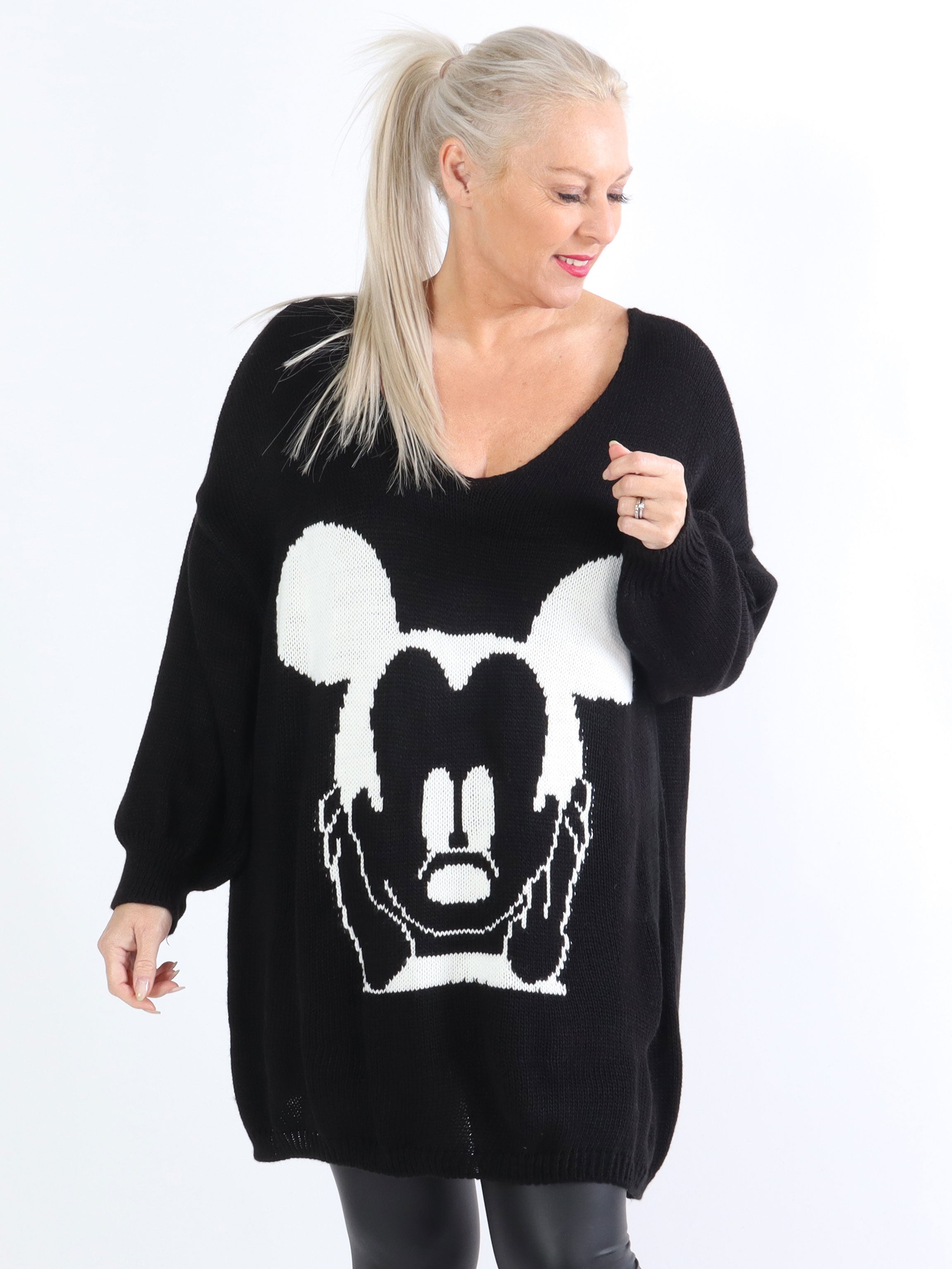 Mickey - Plus size strik med motiv